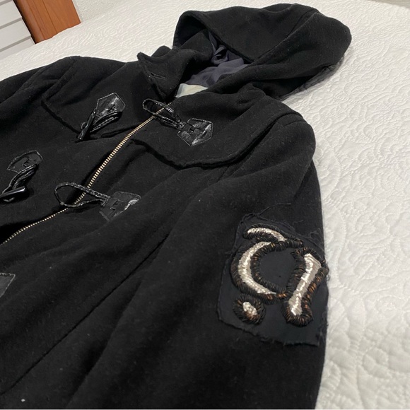 Wool blend winter coat toggle button and zip up closure - Picture 10 of 10